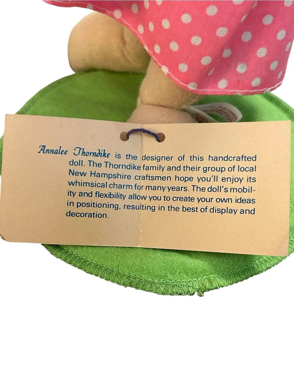 Vintage ‘89 Annalee Bunny Doll Country Girl W Strawberries Collectible 0650 EUC